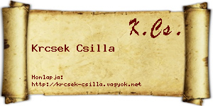 Krcsek Csilla névjegykártya